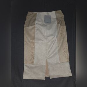 Marc New York Tan and Cream Pencil Skirt